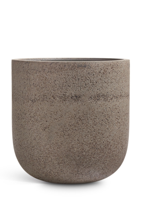 Кашпо TREEZ Эрго Хард Рок Цилиндрическая Чаша Песок cерый беж д-33, в-31 см