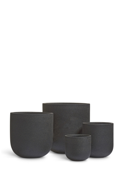 Кашпо TREEZ ERGO, Цилиндрическая Чаша, Чёрный песок