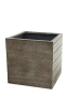 Кашпо Nobilis Marco "Fishbone fossil wood Cube" (файкостоун), 50х50хH50 см