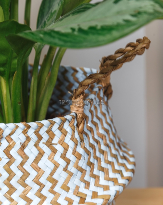 Корзина малая голубой зигзаг