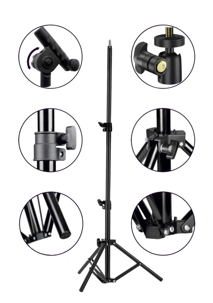 Торшер напольный со штативом, черный