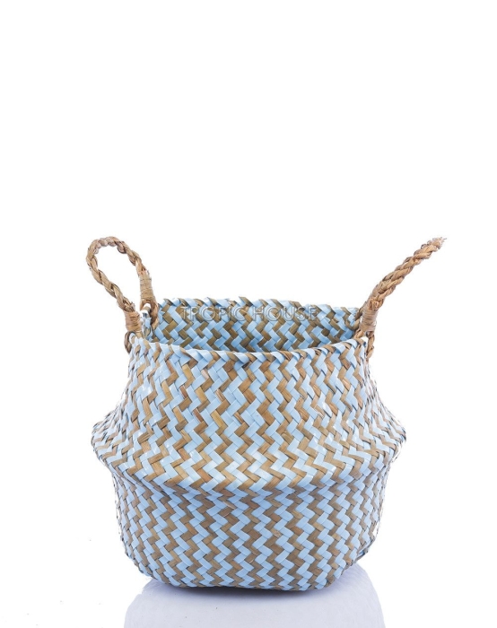 Корзина малая голубой зигзаг