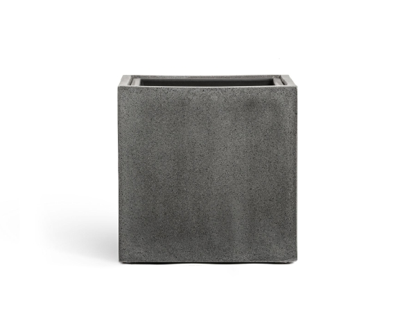 Кашпо TREEZ Effectory, Куб, Тёмно-серый камень