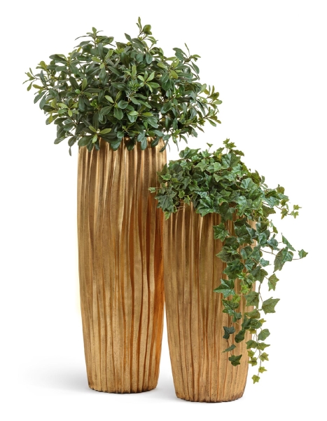 Кашпо TREEZ Effectory, Высокий конус, Сусальное золото