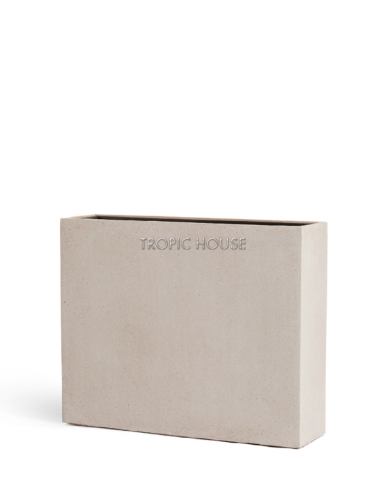 Кашпо TREEZ Эффектори Бетон Высокий Дивайдер Белый песок в-75, д-92, ш-25 см 1/1