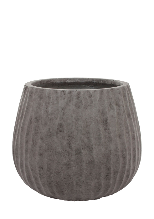 Кашпо Nobilis Marco "Waves dark grey Jaze" (файкостоун), D32хH27,5 см