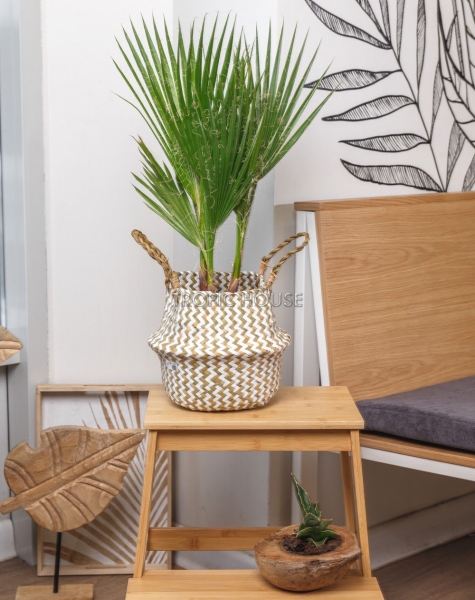 Корзина малая белый зигзаг