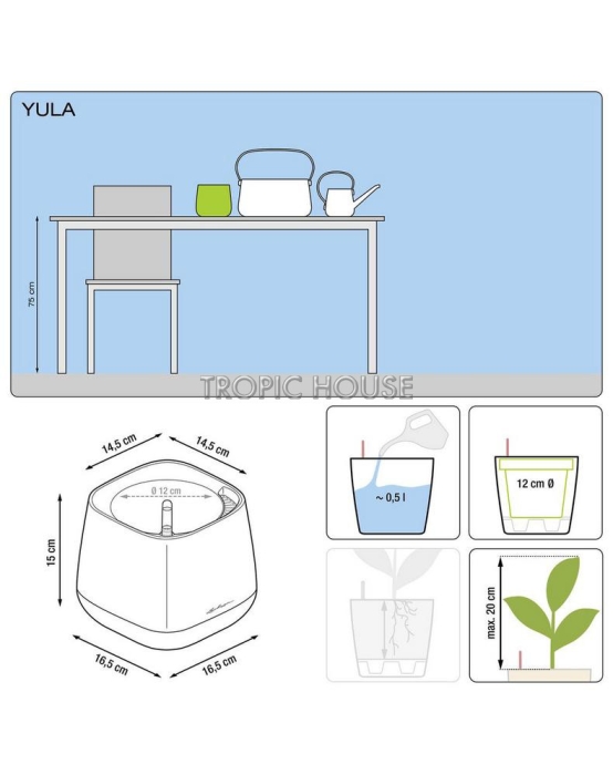 Кашпо LECHUZA YULA 17х15 см
