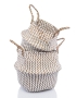 Корзина большая белый зигзаг