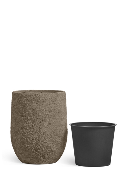 Кашпо TREEZ Effectory, Terra, Middle чаша, Серый беж