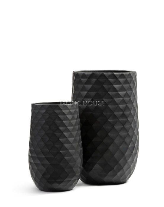 Кашпо TREEZ ERGO, Высокая округлая чаша, Антрацит