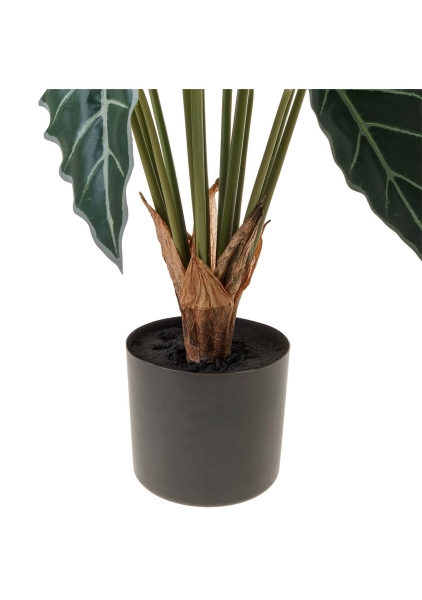 Растение искусственное в кашпо "Алоказия", H90 см, 15 веток