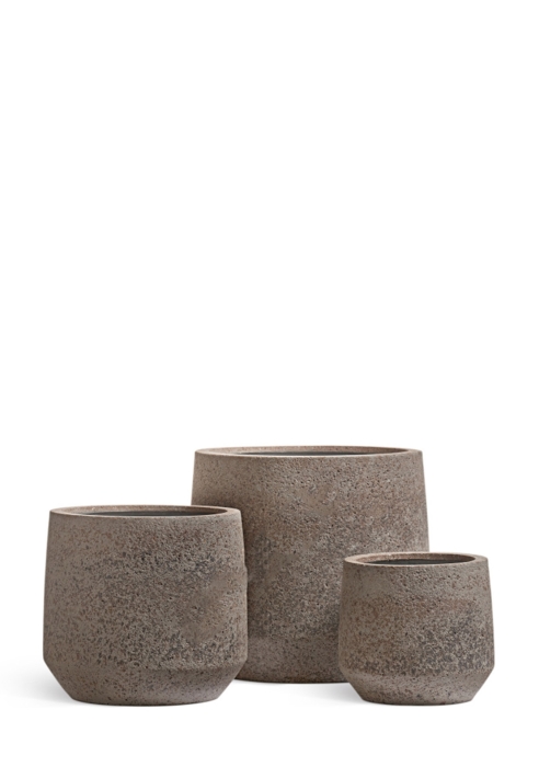 Кашпо TREEZ ERGO, Трапециевидная чаша, Песок серый беж