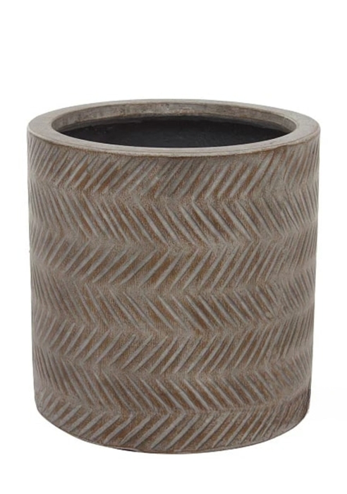 Кашпо Nobilis Marco "Fishbone fossil wood Cylinder" (файкостоун), D30хH30 см