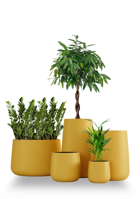 Кашпо CONCRETIKA CONE GOLD