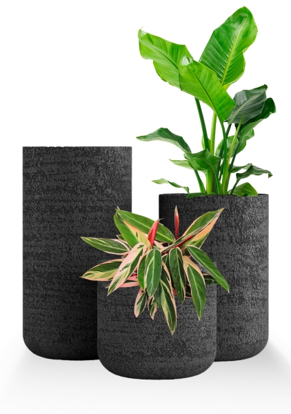 Кашпо CONCRETIKA TOPPER EROSIA BLACK