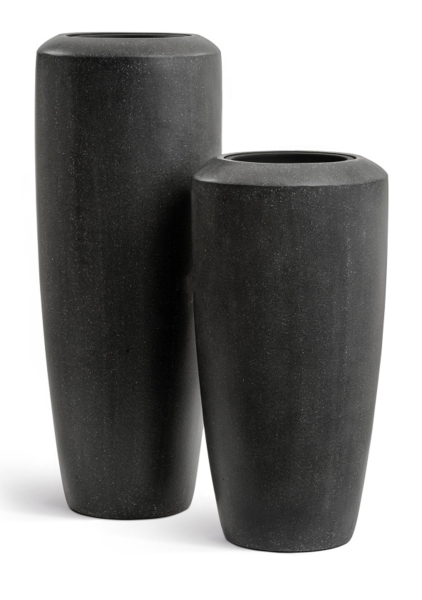 Кашпо TREEZ Effectory, Quartz, Высокий конус, Чёрный кварц