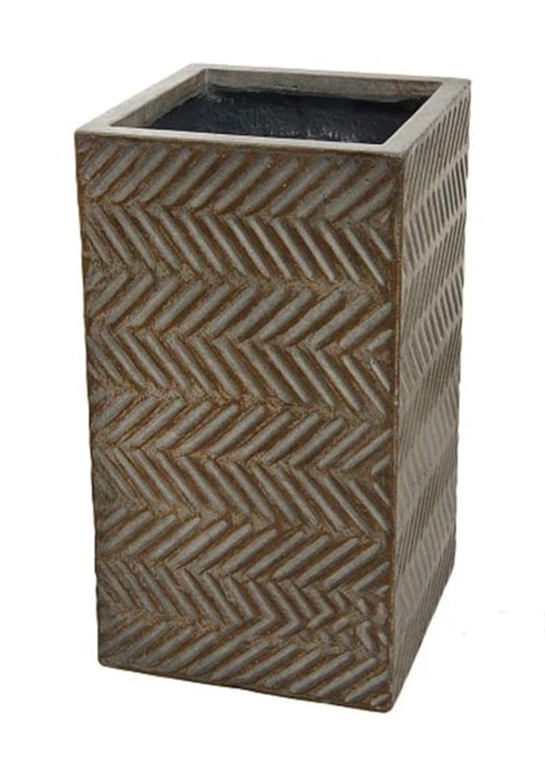 Кашпо Nobilis Marco "Fishbone fossil wood Column" (файкостоун), 25х25хH45 см