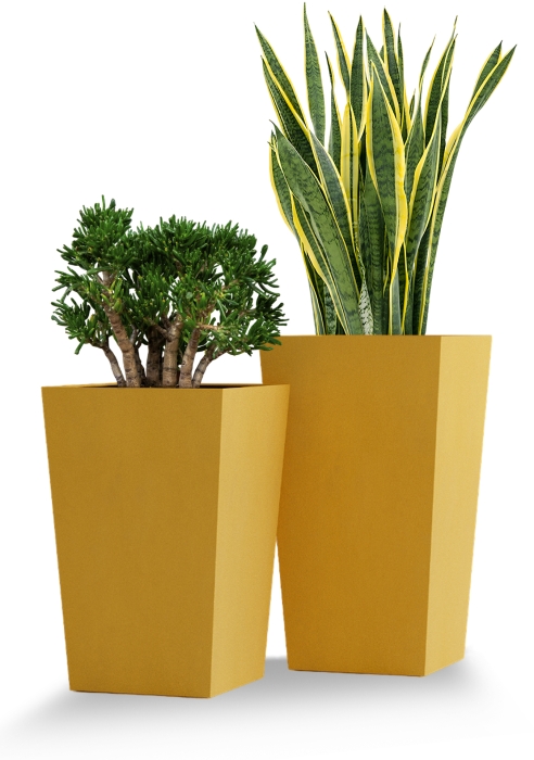 Кашпо CONCRETIKA CONIC GOLD