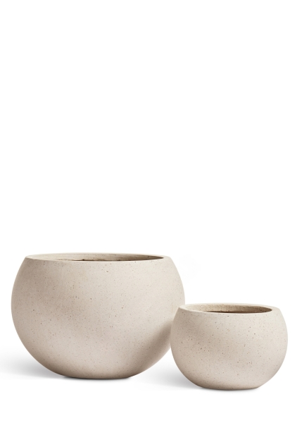 Кашпо TREEZ Effectory, Полусфера, Белый песок