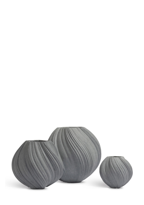 Кашпо TREEZ Effectory, Dune, Сферическая Дизайн-ваза, Дымчато-серый песок