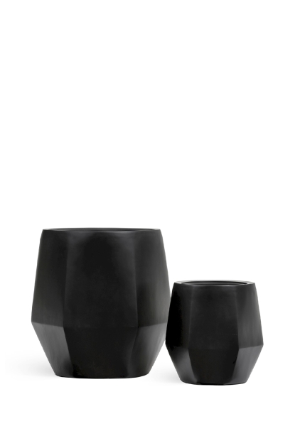 Кашпо TREEZ Effectory, Crystal, Многогранник, Антрацит