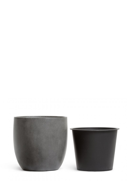 Кашпо TREEZ Effectory, Округлый конус, Тёмно-серый бетон