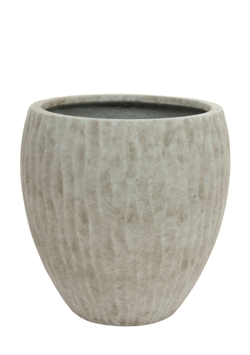 Кашпо Nobilis Marco "Waves ash grey Round" (файкостоун), D40хH40 см