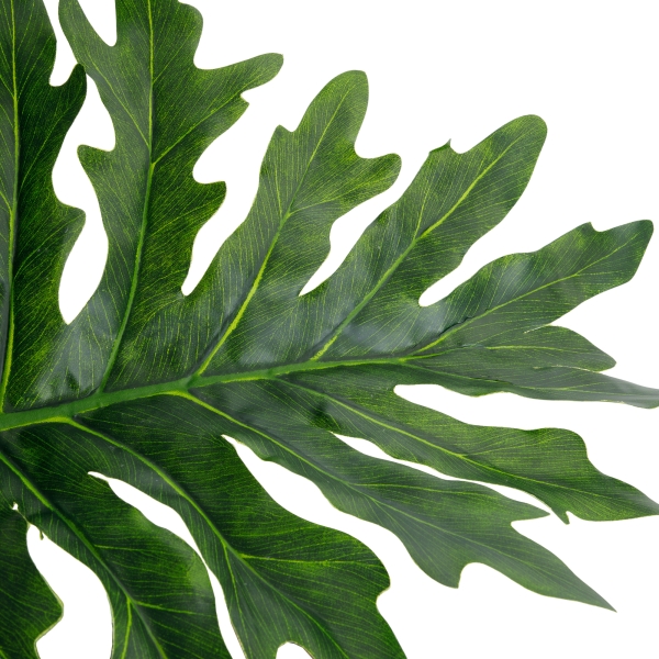 Растение искусственное в кашпо "Филодендрон Ксанаду люкс", H120 см, 6 листьев