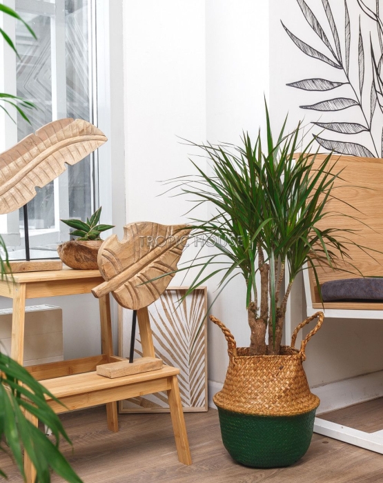 Корзина средняя зеленый/крафт