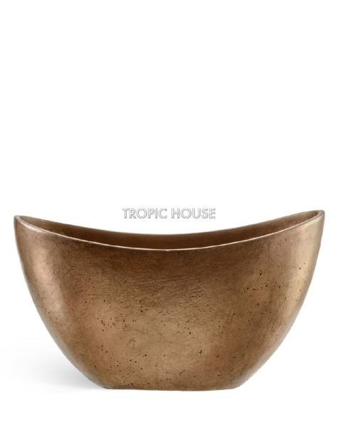 Кашпо TREEZ Effectory, Ваза-лодка малая , Тёмное матовое золото