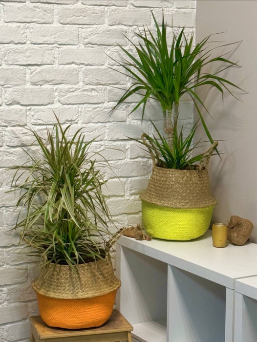 Корзина большая оранжевый/крафт