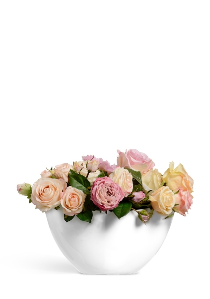 Кашпо TREEZ Effectory, Ваза-Лодка малая, Белый глянцевый лак