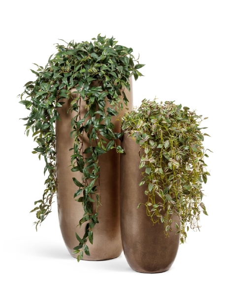 Кашпо TREEZ Effectory, Высокий округлый конус, Тёмное матовое золото