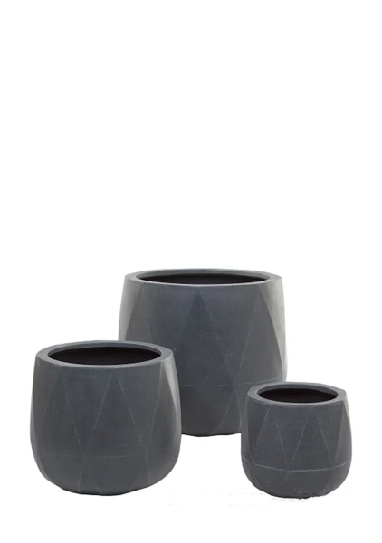 Кашпо Nobilis Marco "Diamond white grey Jar" (файкостоун), D29хH26 см